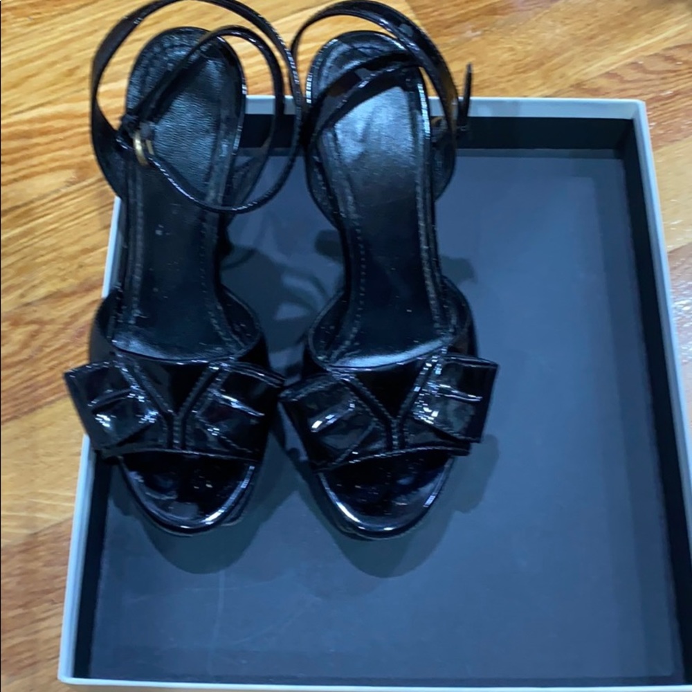 YSL tribute patent leather sandal